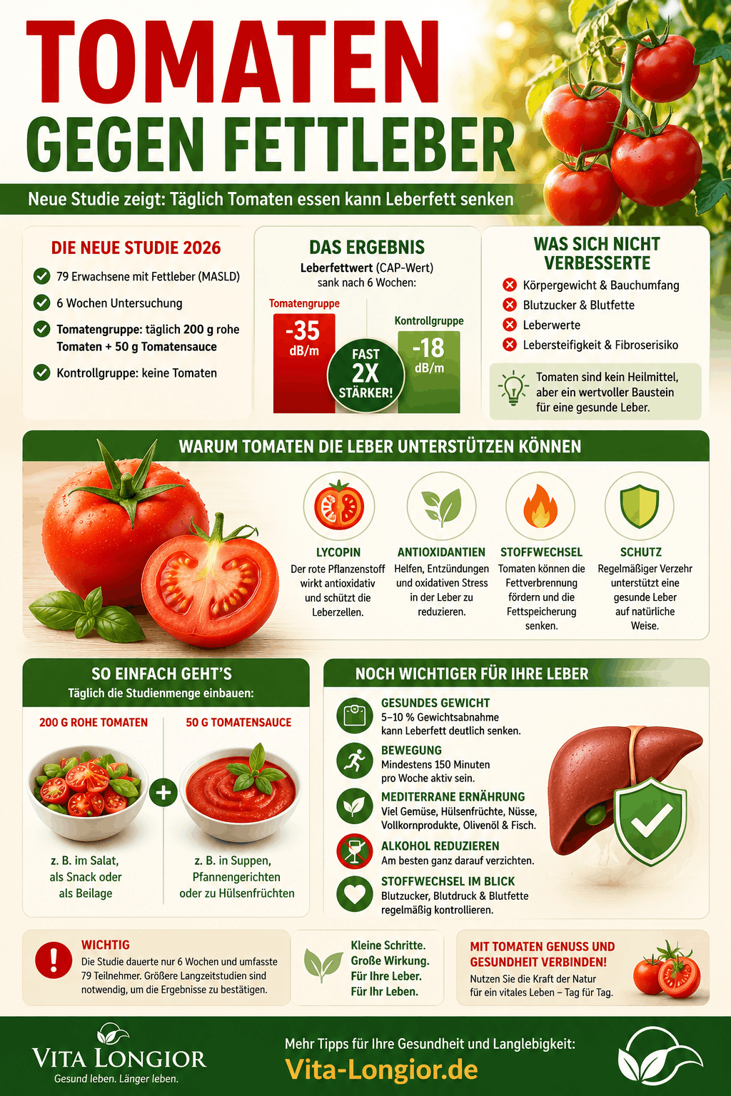 Tomaten gegen Fettleber Infografik Tomaten gegen Fettleber Infografik